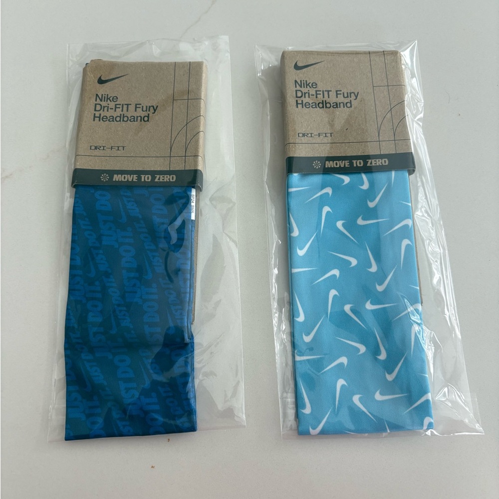 Nike Dri-FIT Fury Headband Set - Dark Blue and Light Blue